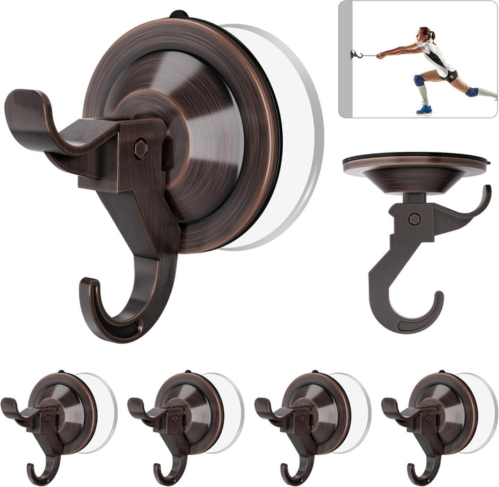 5 Pack Antique Brass suction cup hooks