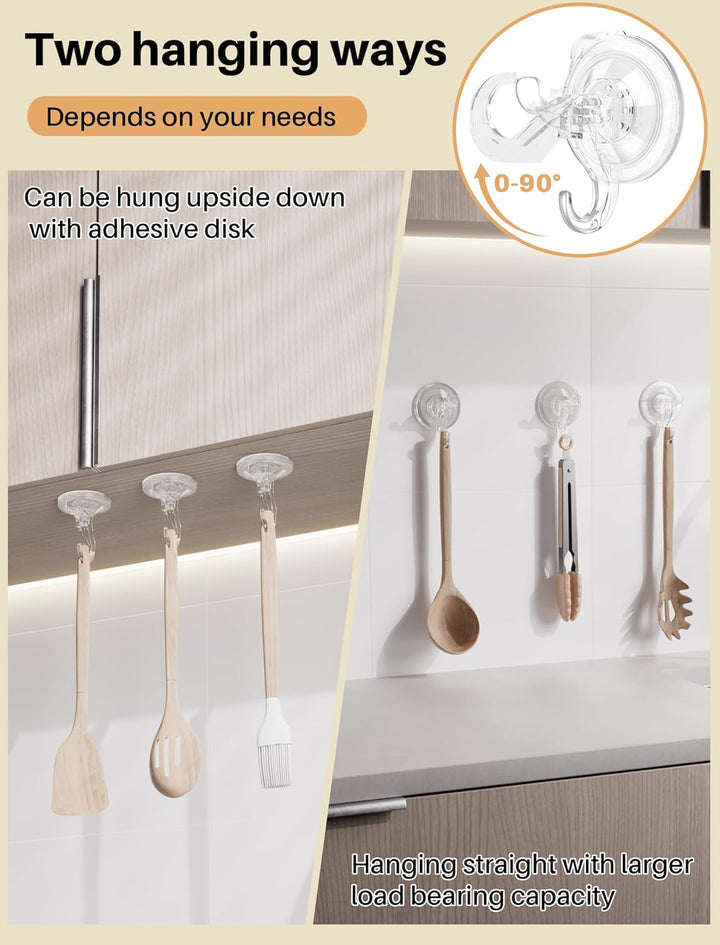 5 Pack Clear suction cup hooks for shower