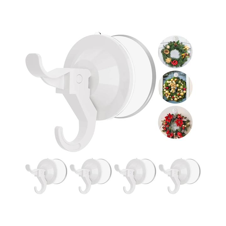 AENTGIU Clear Suction Cup Hooks for Shower Wall,Bathroom Hooks with Adhesive Suction Tab, Heavy Duty Towel Hooks for Bathrooms, Waterproof Removable Strong Wreath Hanger Available for All Surfaces