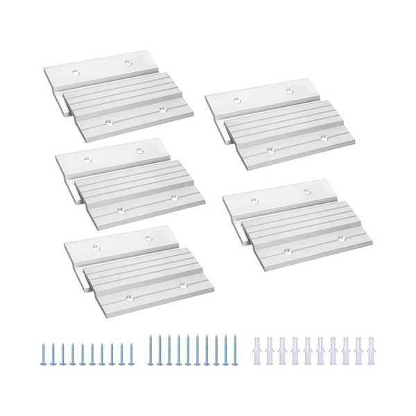French Cleat Picture Hanger, 4" Aluminum Z Clips Interlocking Picture Cleat Wall Mounting Bracket Hardware Kit for Whiteboard, Panels, Shelf , Artwork, Cabinet, Art Frames (5 Pairs)