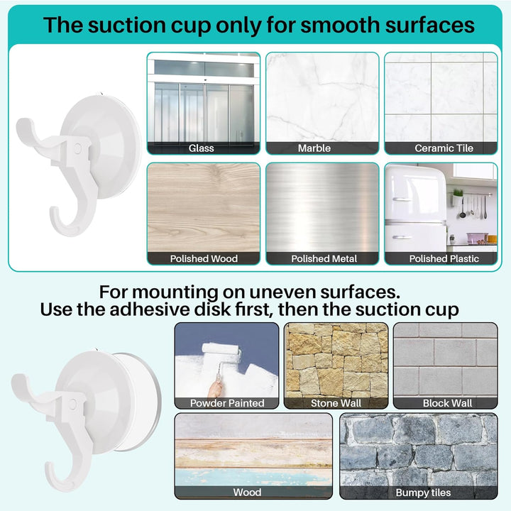 White best suction cup hooks for shower